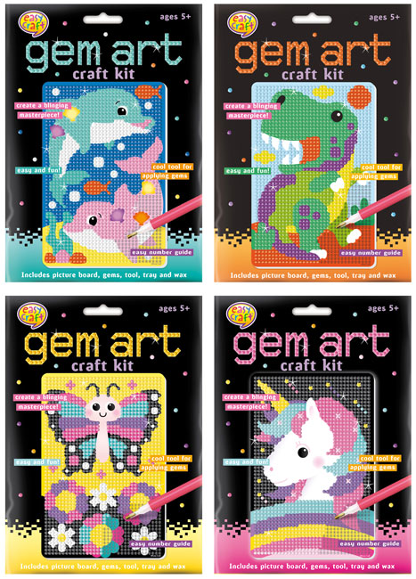 Gem Art Craft Kit 4 Assorted