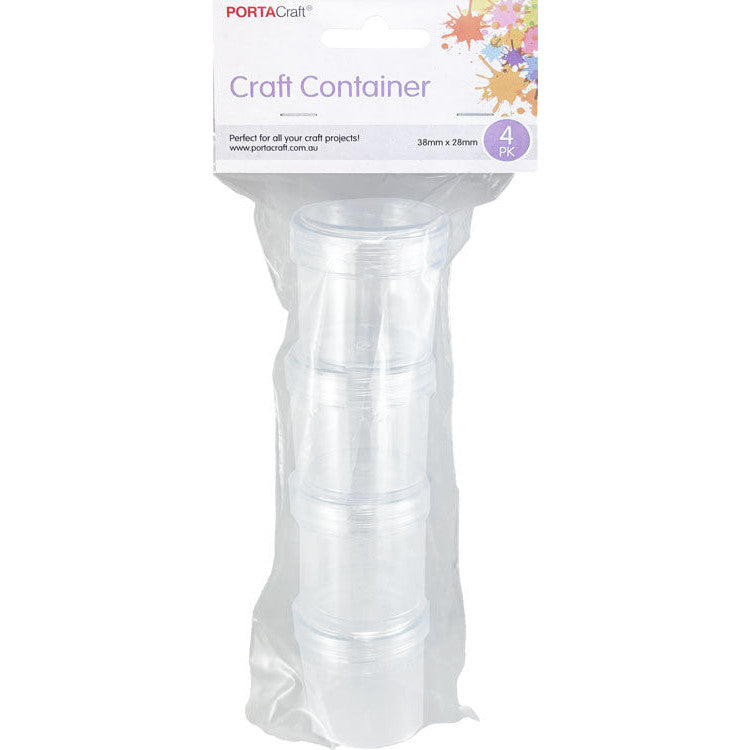 Porta Craft Mini Round Storage Containers 38x28mm 4pk