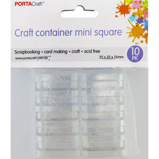 Porta Craft Mini Square Storage Containers 32x32x15mm 10pk
