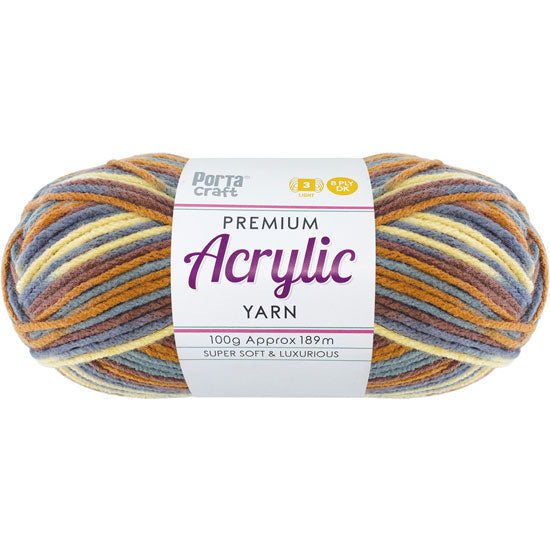 Acrylic Yarn 100g 175m 8ply Hi-Lo