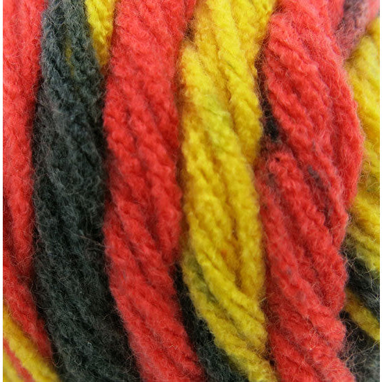 Stripes Acrylic Yarn 100g 188m 8ply Black, Orange, Yellow Mix