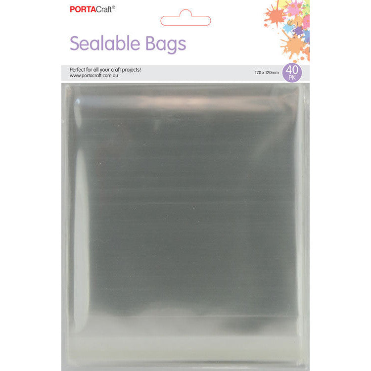 Clear square sealable bags for cards invitations and mini art prints
