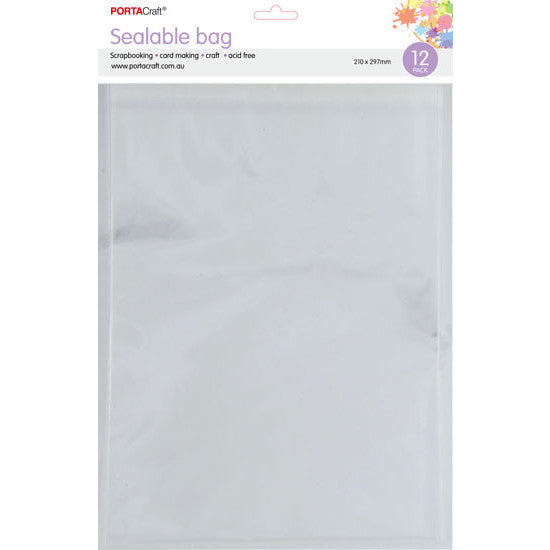 Clear sealable sleeves for A4 artwork templates and paper craft projects