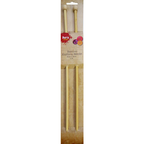 Porta Craft Bamboo Knitting Needles 35cm x 6.0mm 2pk