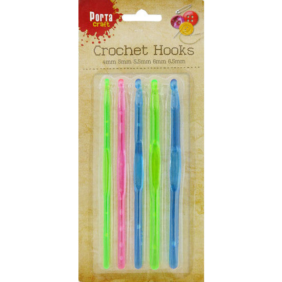 Porta Craft Plastic Crochet Hook Set 4mm–6.5mm 5pk