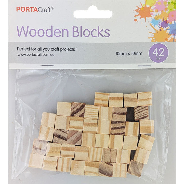 Wooden Blocks 10x10x10mm 42 Pack