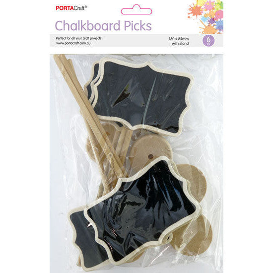 Porta Craft Chalkboard Sticks with Stands 84x180mm - 6pk