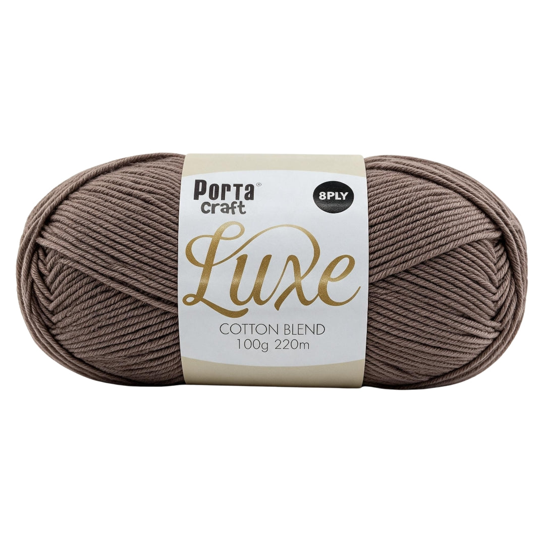 Luxe Cotton Blend Yarn 100g 220m 8ply Teddy Bear