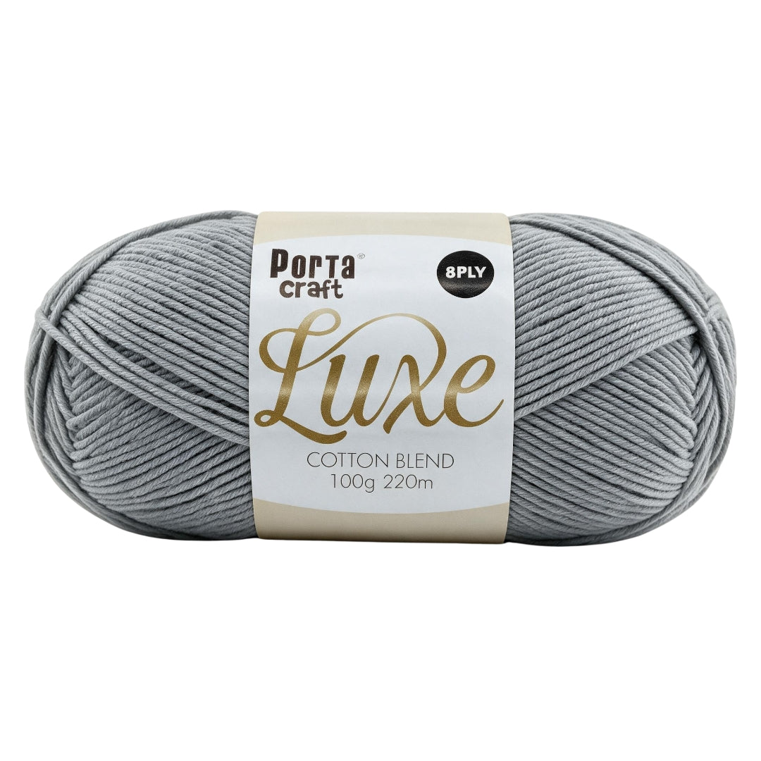 Luxe Cotton Blend Yarn 100g 220m 8ply Overcast