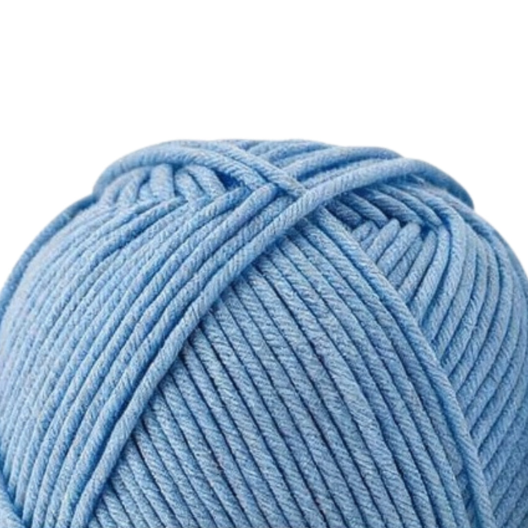 Luxe Cotton Blend Yarn 100g 220m 8ply Sky Blue