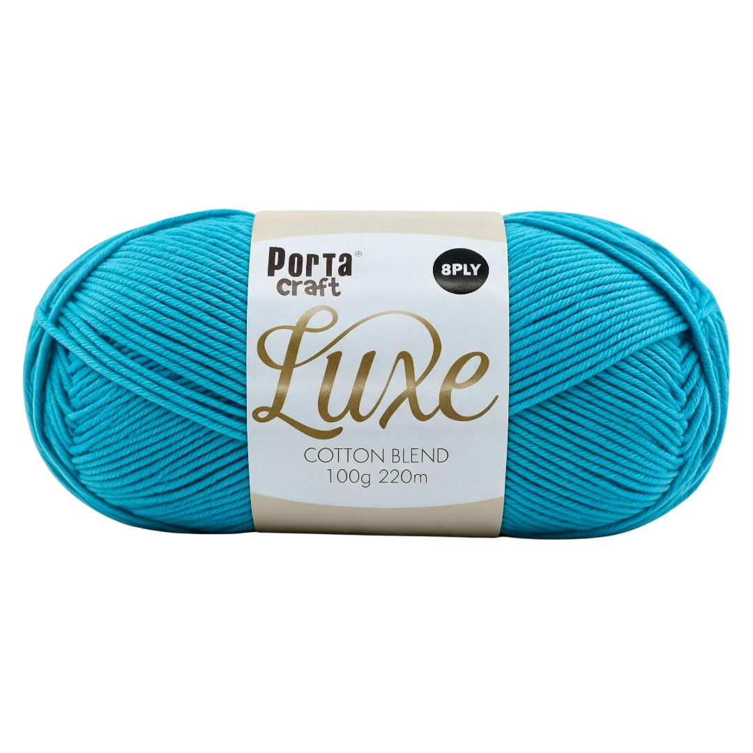 Luxe Cotton Blend Yarn 100g 220m 8ply Ocean