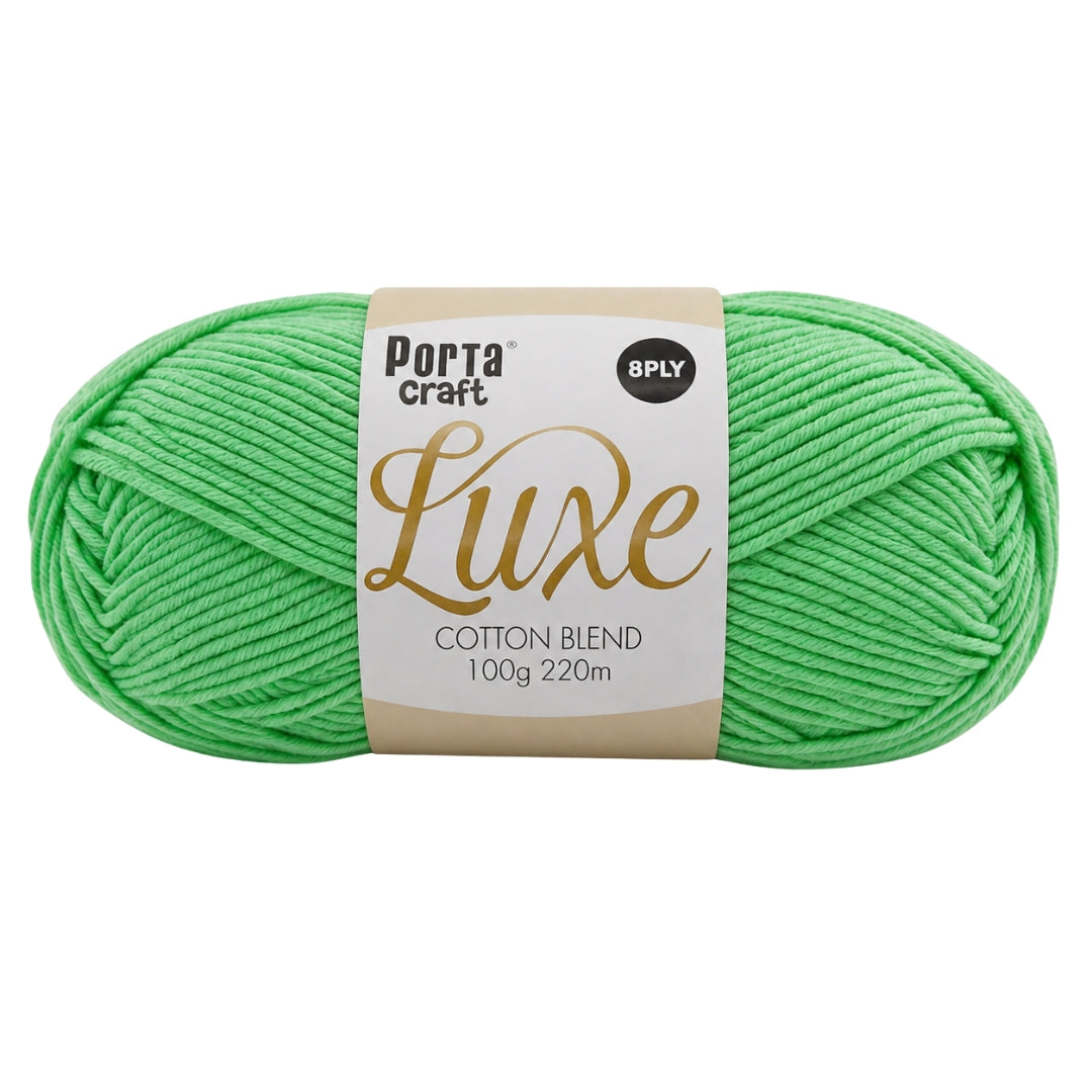 Luxe Cotton Blend Yarn 100g 220m 8ply Mint