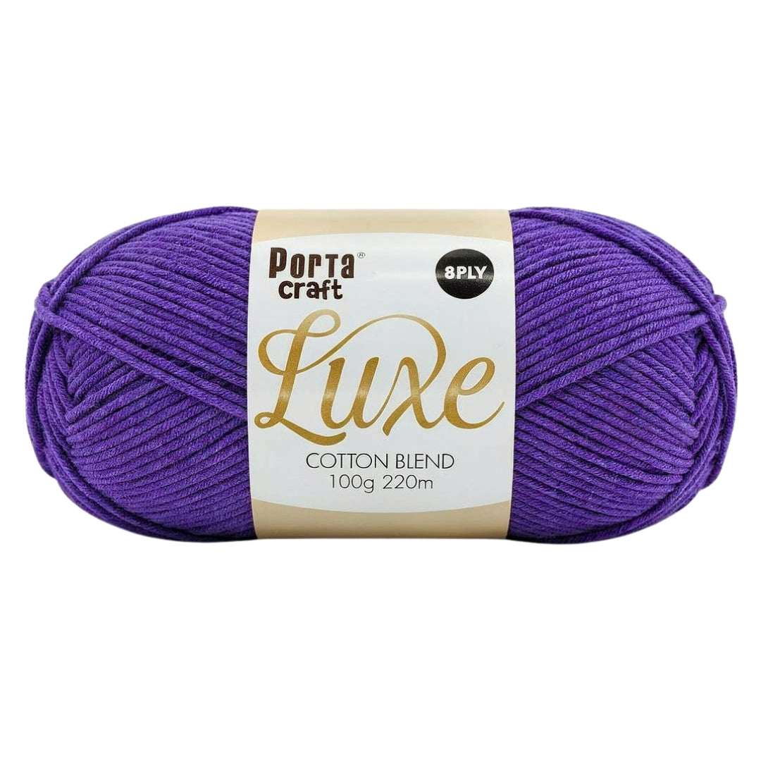 Luxe Cotton Blend Yarn 100g 220m 8ply Jacaranda