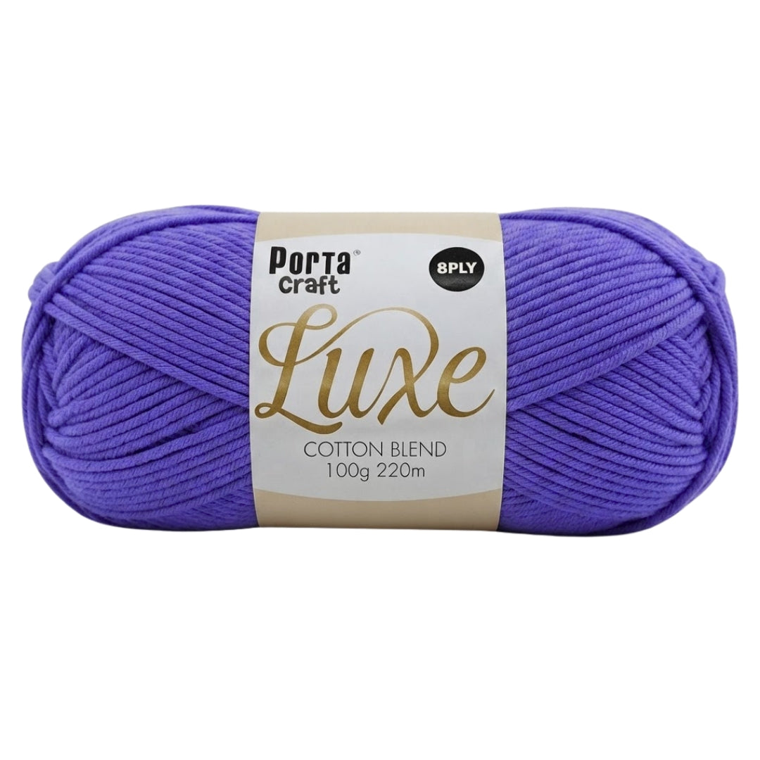 Luxe Cotton Blend Yarn 100g 220m 8ply Lilac
