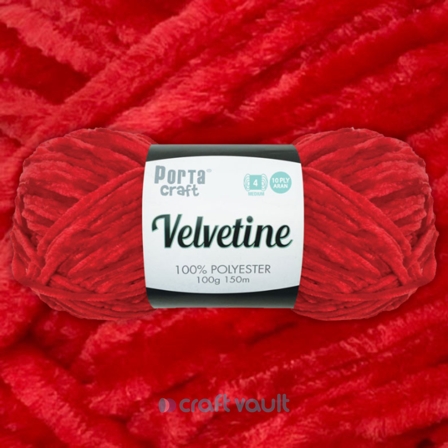 Velvetine Yarn 100g 150m Red