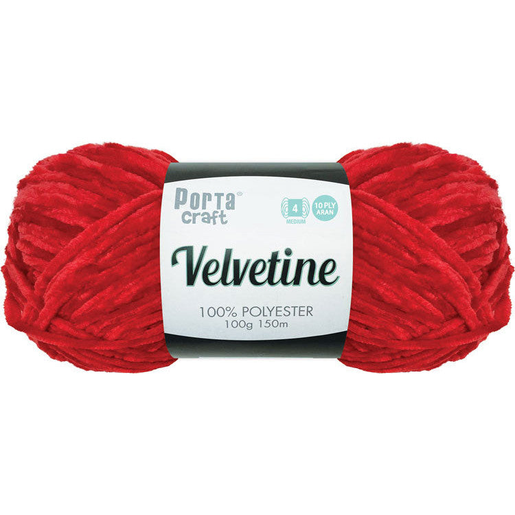 Velvetine Yarn 100g 150m Red