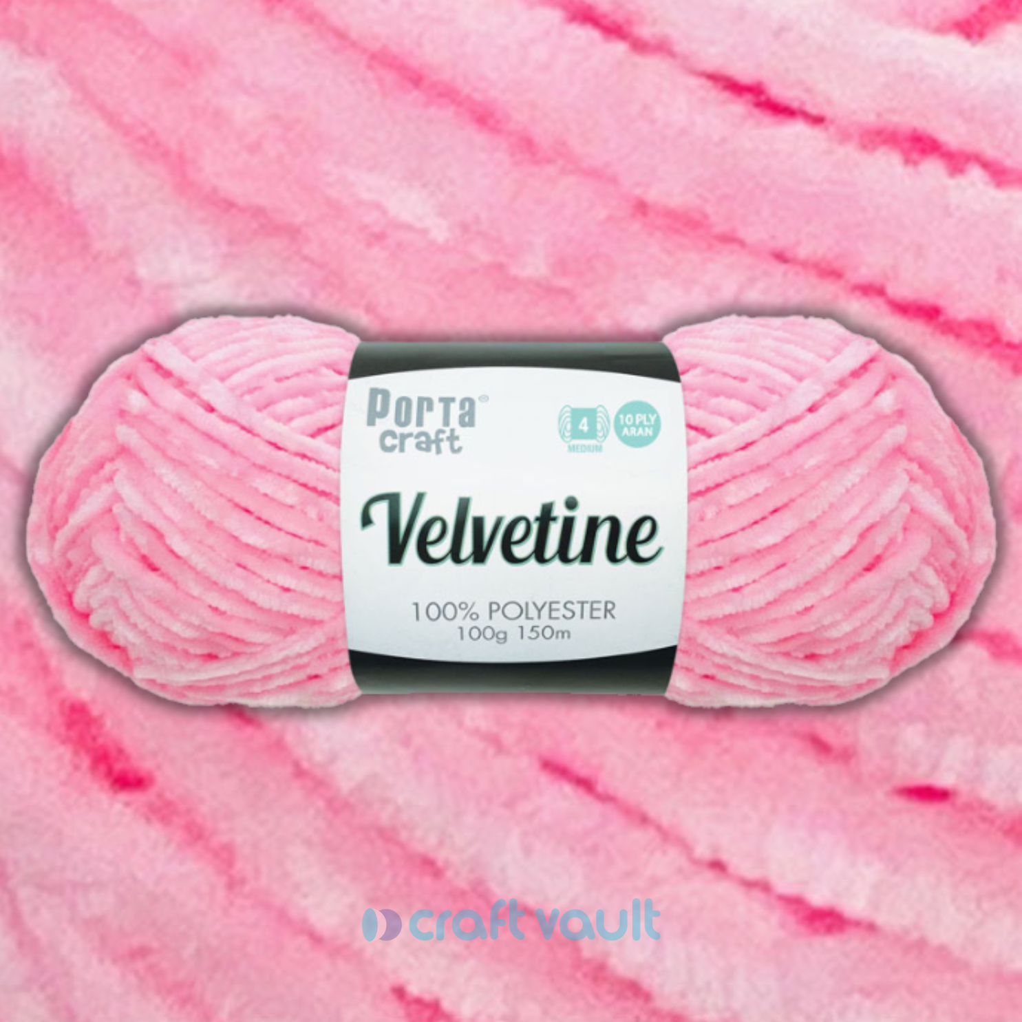 Velvetine Yarn 100g 150m Baby Pink