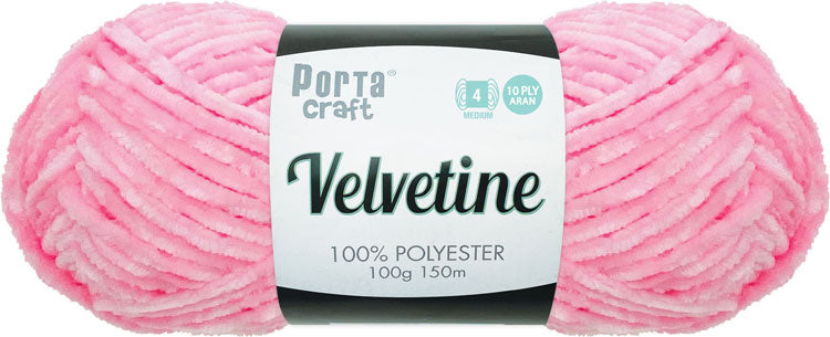 Velvetine Yarn 100g 150m Baby Pink
