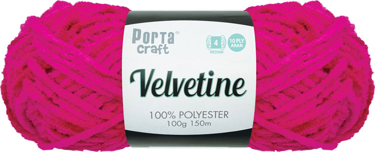 Velvetine Yarn 100g 150m Hot Pink