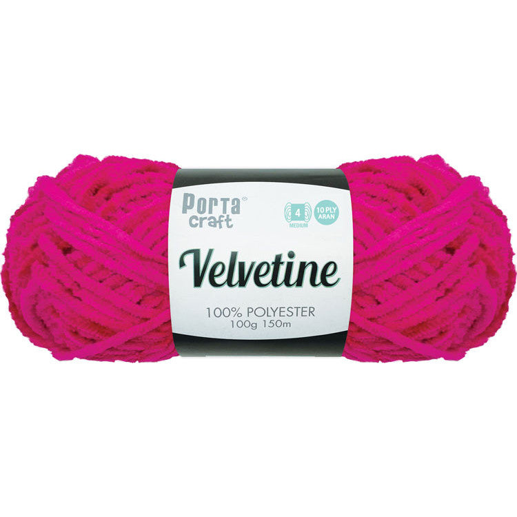 Velvetine Yarn 100g 150m Hot Pink