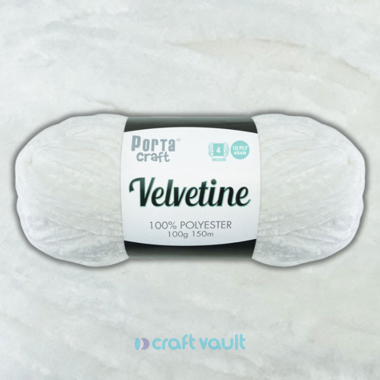Velvetine Yarn 100g 150m Bright White