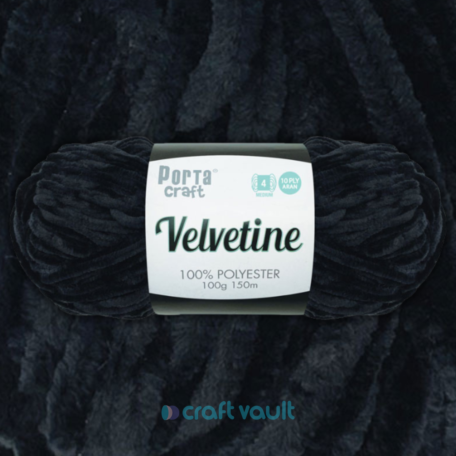 Velvetine Yarn 100g 150m Black