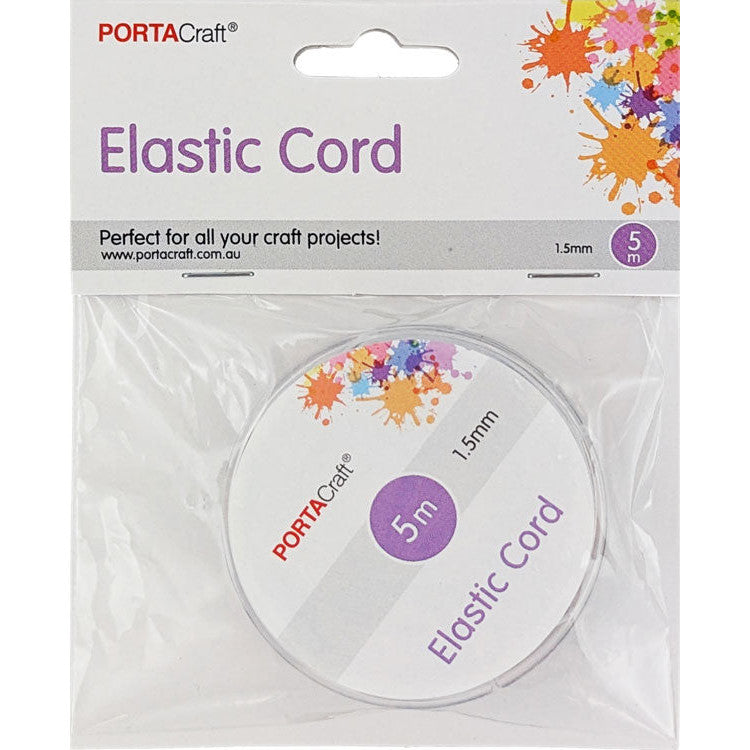 Bead & Jewellery Cord Elasticated  1.5mm 5m White