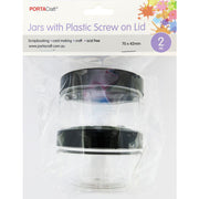 Porta Craft Plastic Jars with Screw Lids 70x42mm 2pk