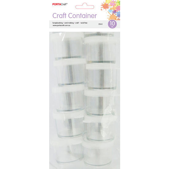 Porta Craft Mini Round Storage Containers 20ml 10pk