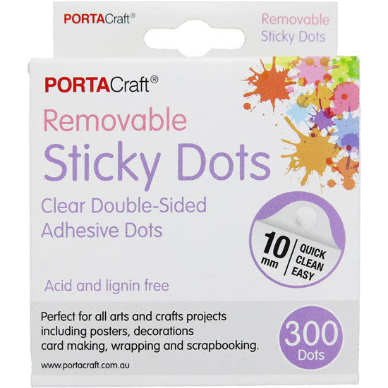Porta Craft Sticky Dots Removable 10mm 300pk