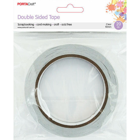 Porta Craft Double Sided Clear Tape - 10mm x 20m 3pk