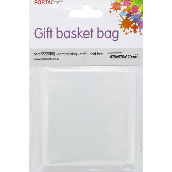 Large clear gift basket bag for hampers and celebration gift arrangements