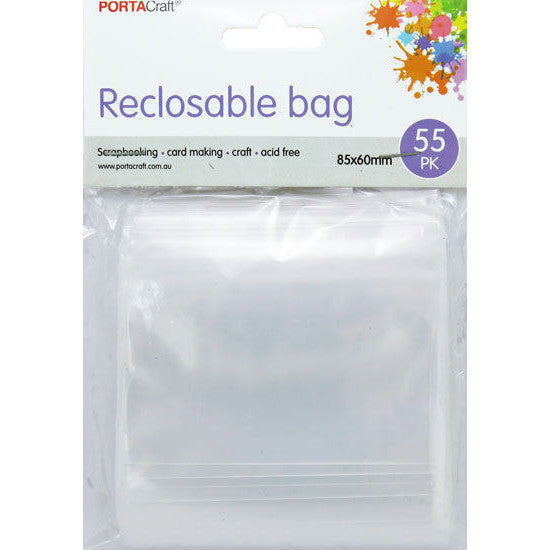 Fifty-five clear reclosable bags for jewellery findings and small craft parts