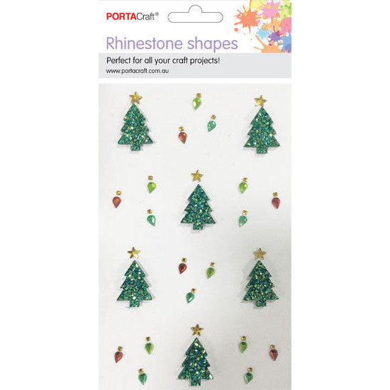 Rhinestone Christmas Trees & Lights 24pc