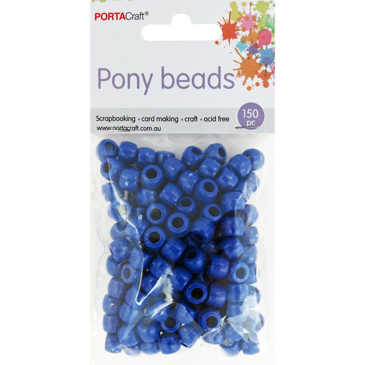 Pony Beads 150 pcs - Blue