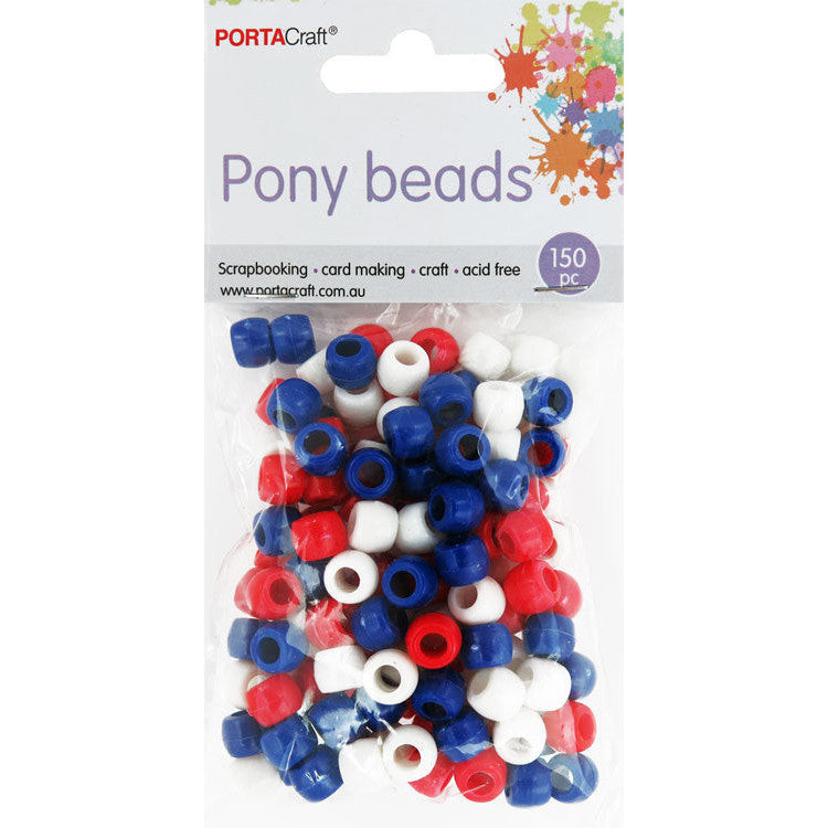 Pony Beads 150 pcs - Mixed Aussie Flag