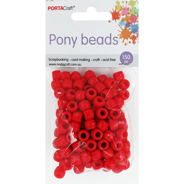 Pony Beads 150 pcs - Red