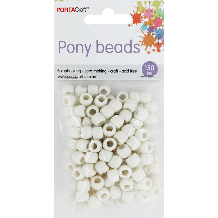 Pony Beads 150 pcs - White