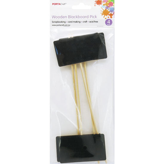 Porta Craft Plywood Rectangle Chalkboard Sticks 41x70mm - 4pk