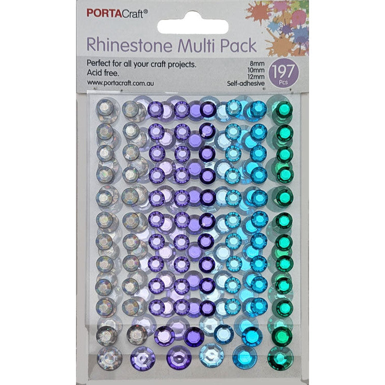 Porta Craft Craft Vault Rhinestones Asst Sizes 197pk - Mermaid Pastel