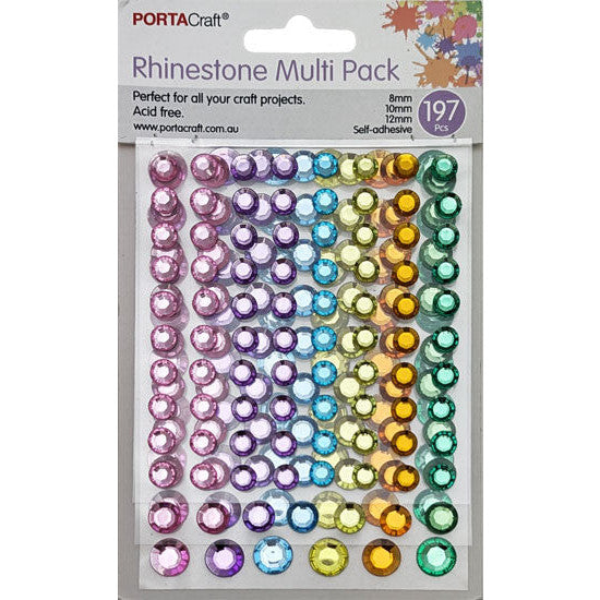 Porta Craft Craft Vault Rhinestones Asst Sizes 197pk - Pastels