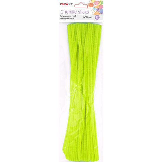 Craft Pipe Cleaners 6mm 50pc - Yellow