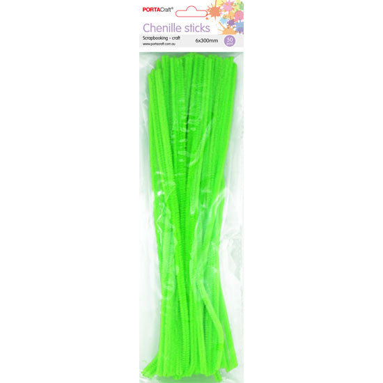 Craft Pipe Cleaners 6mm 50pc - Light Green