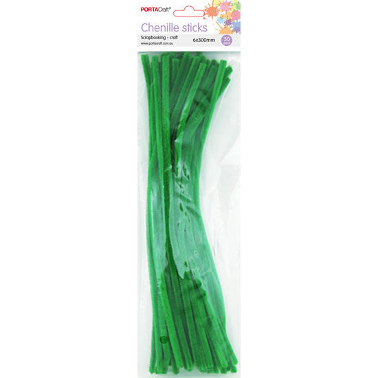 Craft Pipe Cleaners 6mm 50pc - Dark Green