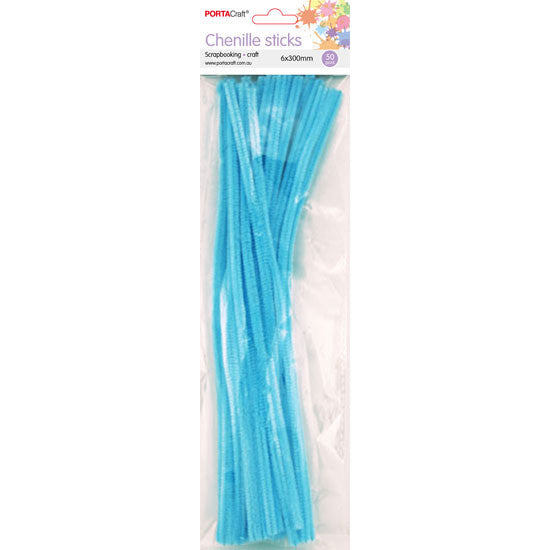 Craft Pipe Cleaners 6mm 50pc - Light Blue