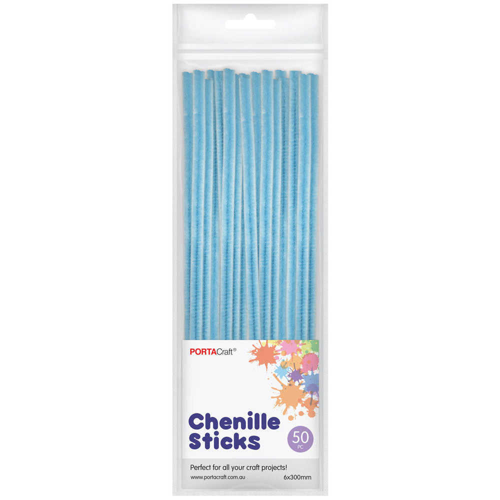 Sky Blue Pipe Cleaners 6mm 50pk