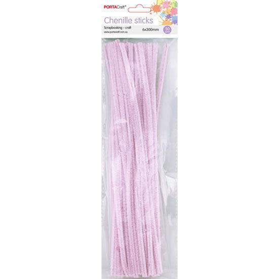 Craft Pipe Cleaners 6mm 50pc - Light Pink