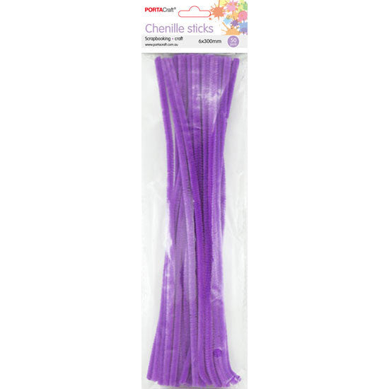 Craft Pipe Cleaners 6mm 50pc - Purple