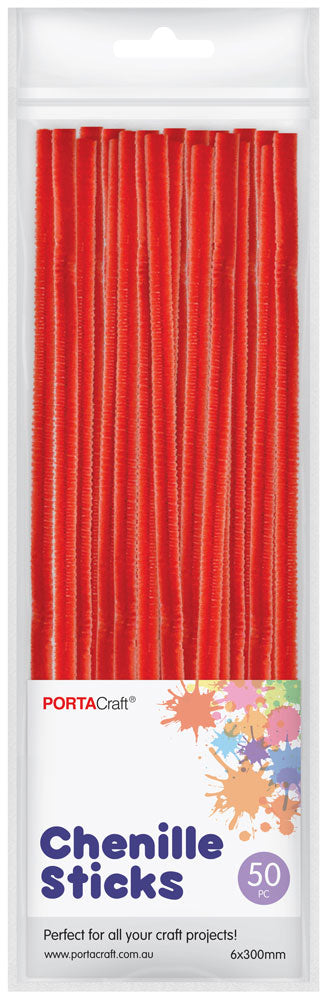 Red Pipe Cleaners 6mm 50pk