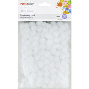 Porta Craft Pom Poms 15mm 200pk - White